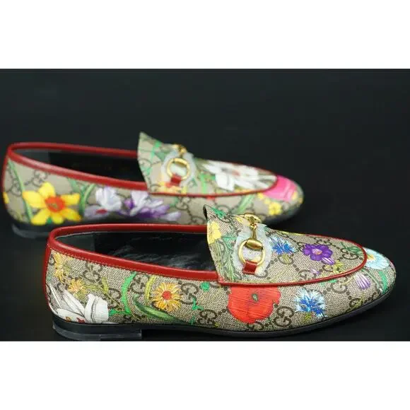 GUCCI Jordaan GG Supreme Monogram Canvas Floral Horsebit Loafer 35 NIB $780 - Picture 12 of 12